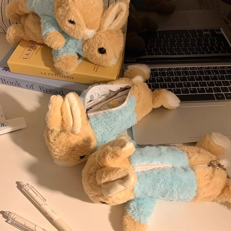 กล่องดินสอ Plush Bunny, อุปกรณ์เครื่องเขียน, ความจุขนาดใหญ่, นุ่มและน่ารัก, โรงเรียน