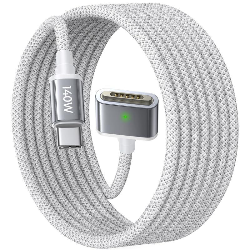 อะแดปเตอร์โน๊ตบุ๊ค Mac air/pro cable 140W USB-C to Mag 3 T-Tip M5 M4 M3 M2 2021 2024 Power Adapter