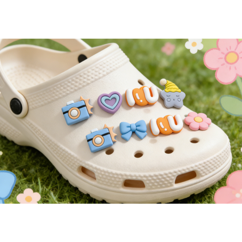jibbitz Cute DIY Cartoon Charms from Thailand（สุ่ม 6 ตัว）