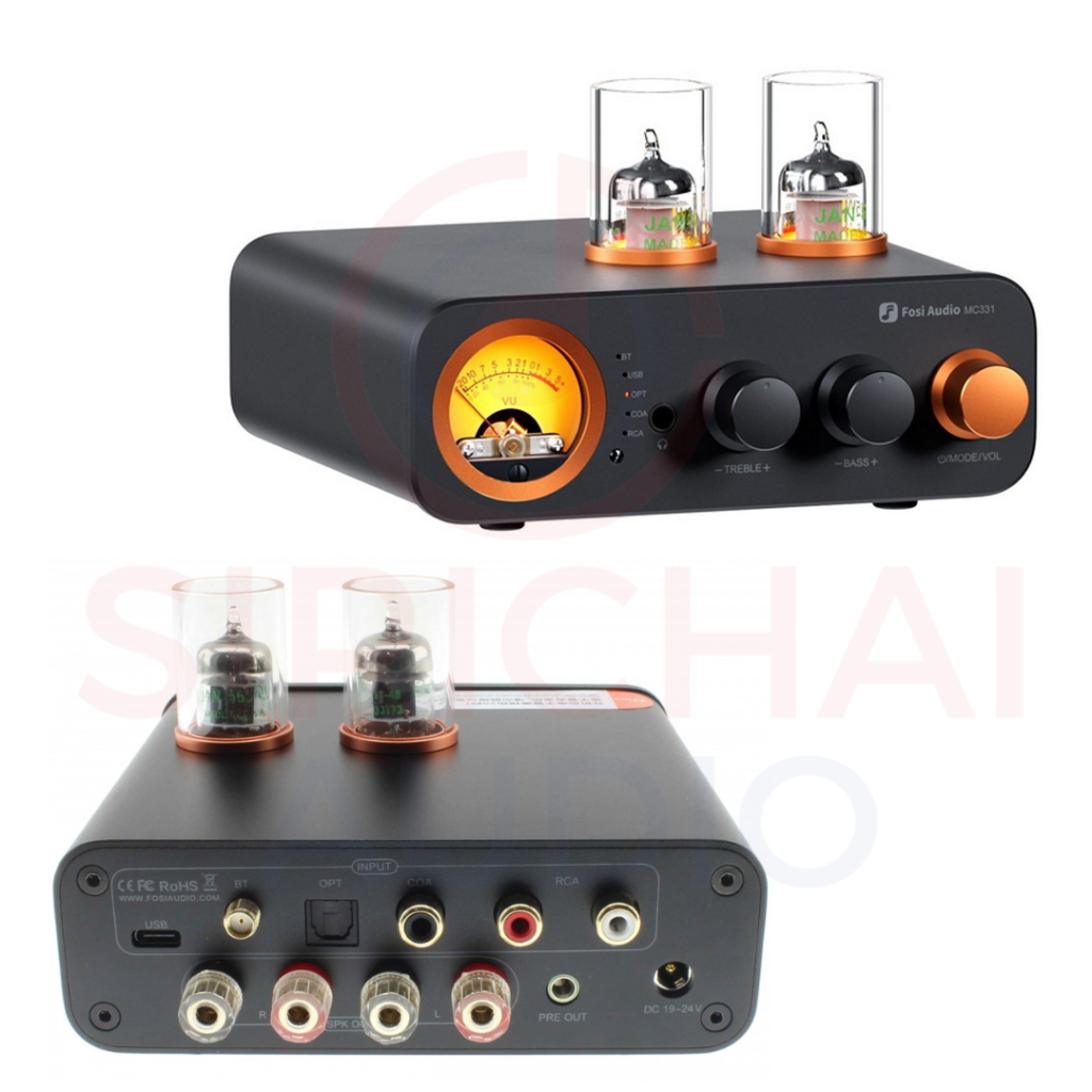 Integrated Amplifier FOSI AUDIO รุ่น MC331 แอมป์หลอด Bluetooth Amplifier หลอดแก้วพร้อม DAC และ VU Me