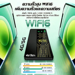 【24ชมจัดส่งเร็ว🚛】ไวไฟพกพา WiFi พาวเวอร์แบงก์ 10000mAh+อินเทอร์เน็ต2in1 เน็ตเร็วสูงถึง5300Mbps/s Pocket WiFi
