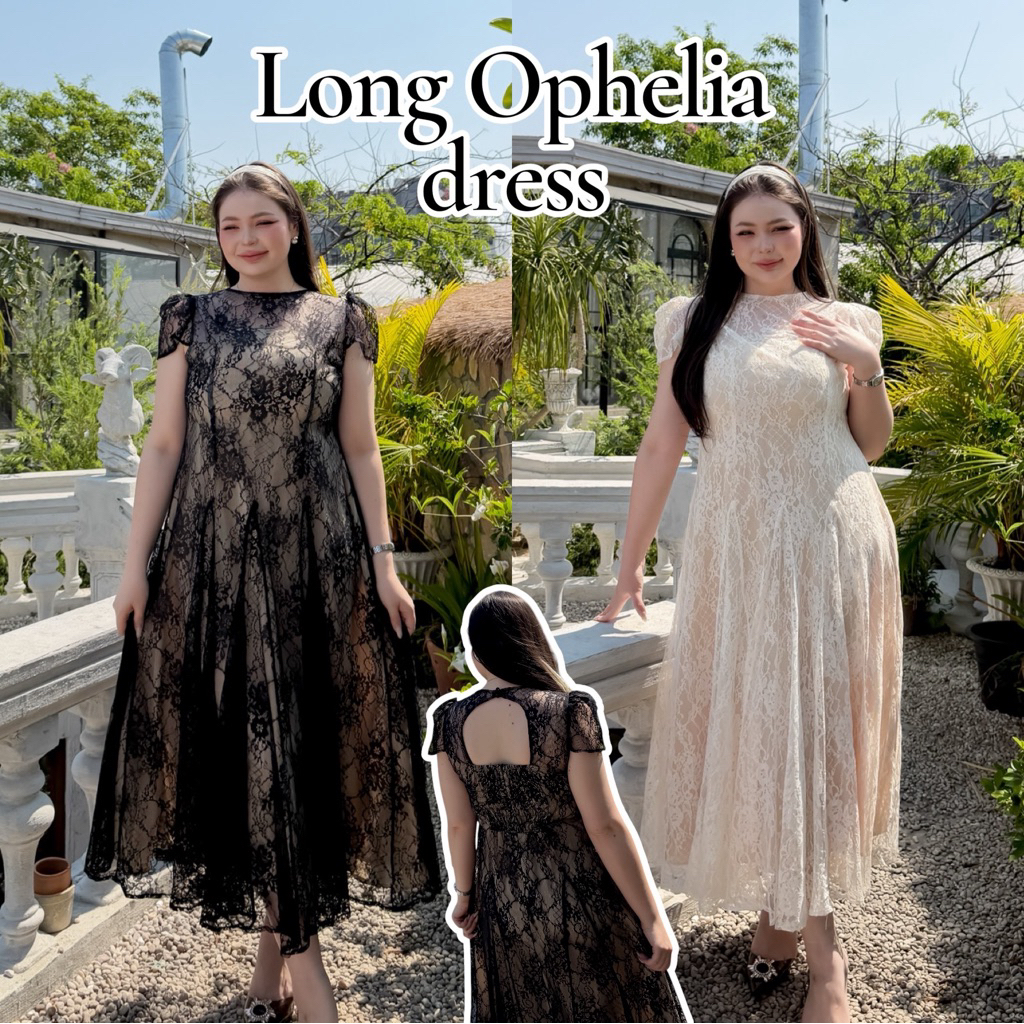 Lady M | Long Ophelia dress plussize เดรสยาว ผ้าลูกไม้สุดหรู สำหรับสาวอวบ ใส่ออกงานกลางวัน กลางคืน ปาร์ตี้