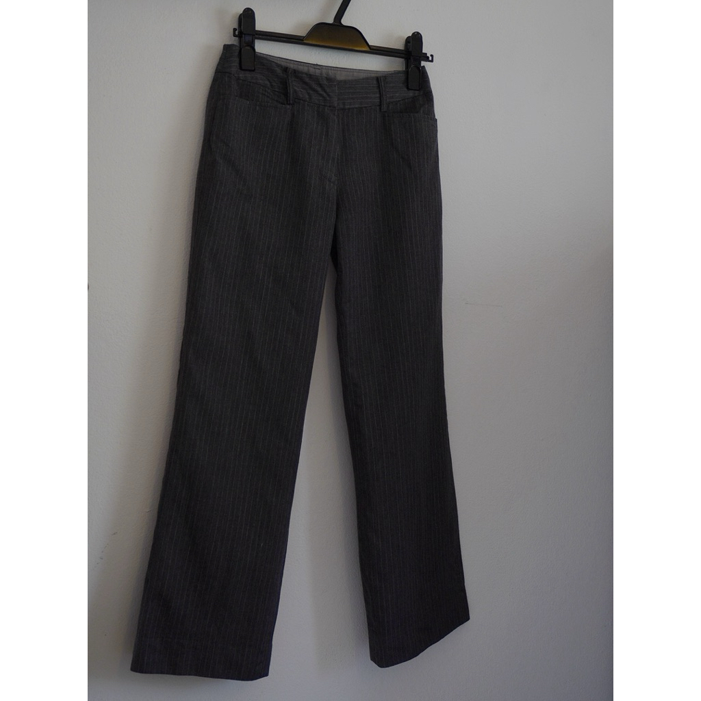 Bo. 0029 y2k low rise pinstripe trousers by Natural Beauty Basic classic workwear style Size XS-S กา