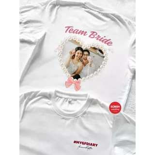 เสื้อยืดสกรีนตามสั่ง เสื้อคู่ สกรีนรูปหน้าและข้อความ ผ้า cotton100% | สกรีนอกซ้ายและหลัง