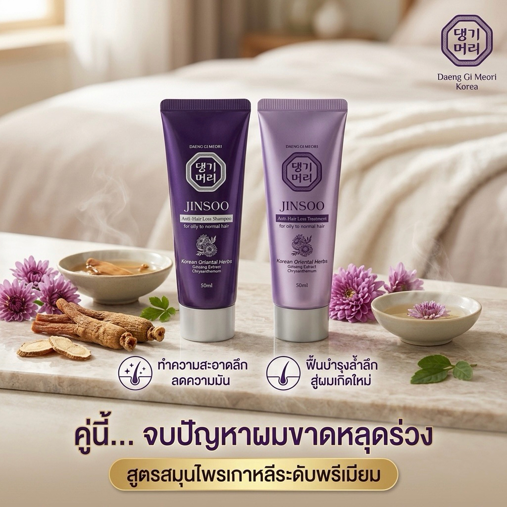 🔥Daeng Gi Meo Ri แทงกีโมรี แชมพู+ทรีทเม้น จินซู แอนตี้ แฮร์ ลอส 50 มล.
