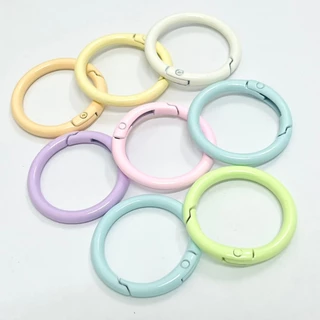 ห่วง กลม สปริงล็อค ขนาด33mm หนา4mm มี 3 โทนสี สีสด พาสเทล โทนวินเทจ ทำเครื่องประดับ DIY อุปกรณ์งานฝีมือ พวงกุญแจ ของตกแต