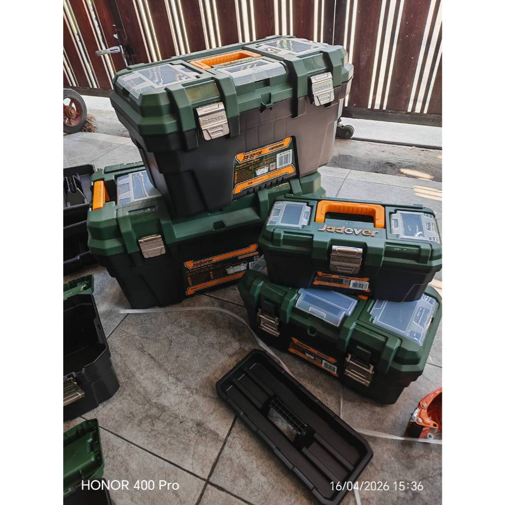 JADEVER กล่องเครื่องมือพลาสติก ขนาด 13 / 16 / 19 / 24 นิ้ว (ตัวล็อคพลาสติก / ตัวล็อคเหล็ก) ( Tool Box ) กล่องเครื่องมือ