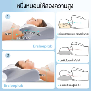 【จัดส่งฟรี】หมอนหนุน หมอนสุขภาพ DeepSleep ออกแบบมีส่วนโค้งเว้ารับต้นคอ กันตกหมอน ลดปวดคอเวลาตื่น