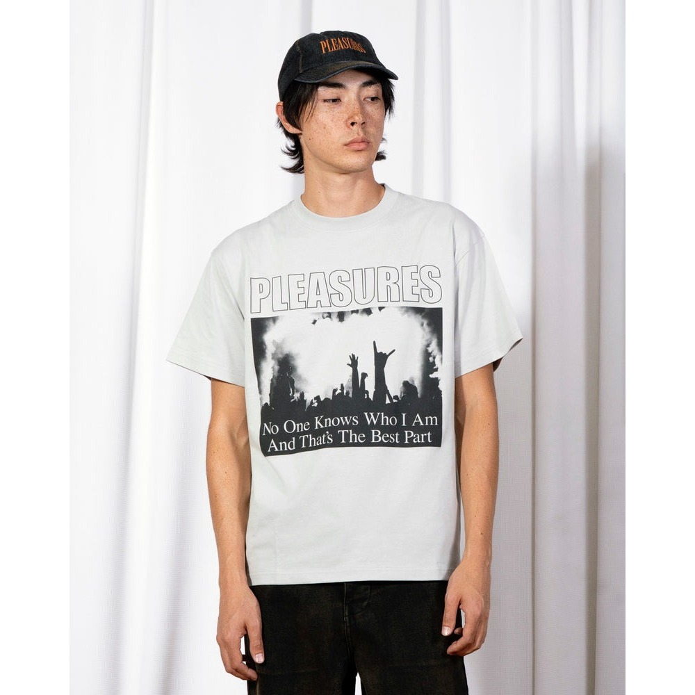 PLEASURES P25W065 INCOGNITO T-SHIRT SILVER — صورة 3