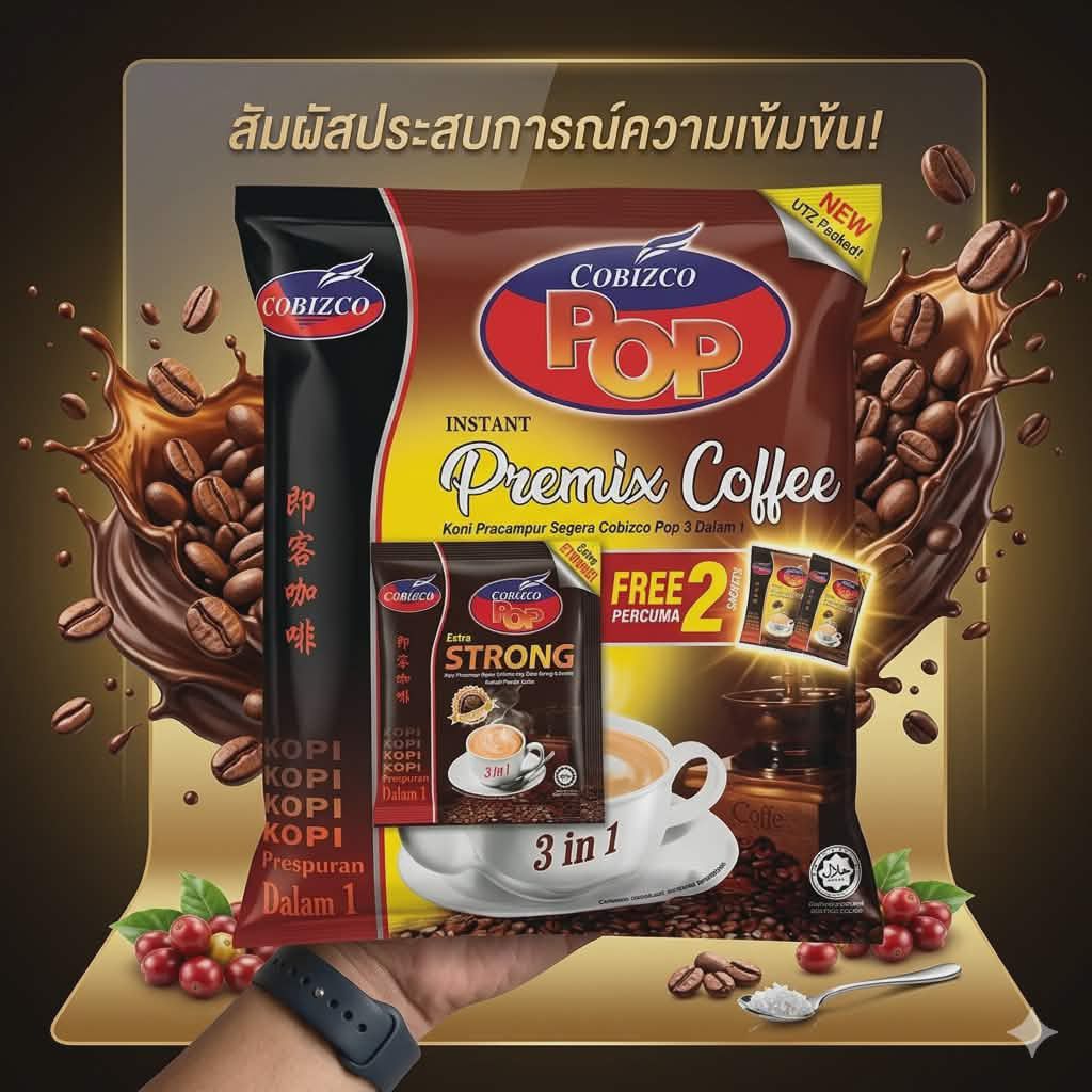 กาแฟสำเร็จรูป 3in1 กาแฟป๊อป POP Coffee Mix 3in1