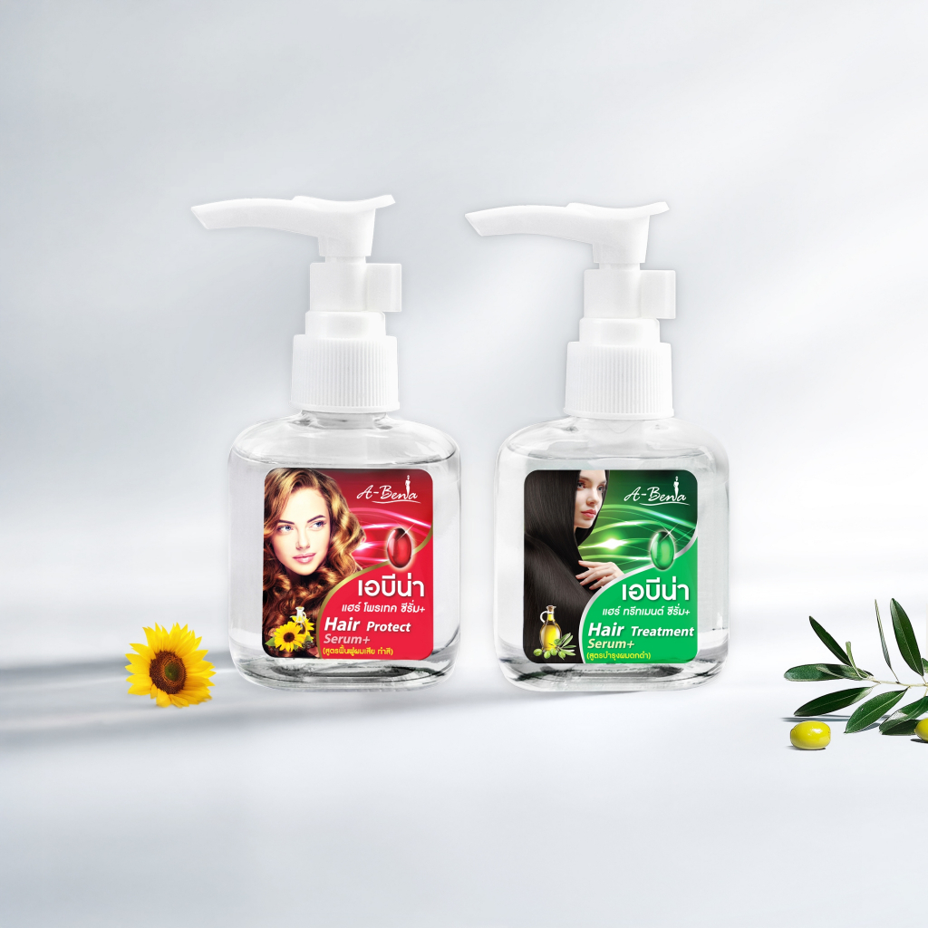 เอบีน่า ซีรั่มบำรุงผม ซิลกี้ซีรั่ม เคลือบ บำรุง ฟื้นฟู ผมดำ ผมทำสี ABENA HAIR SERUM : NOURISH & PROTECT for healthier