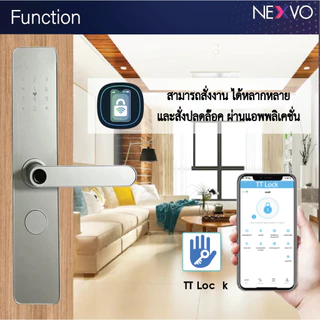 [Digital door lock] - กลอนประตูอัจฉริยะ SW01 บานผลัก เปิดได้โดย TTLock App สแกนลายนิ้ว รหัสผ่าน คีย์การ์ด กุญแจสำรอง