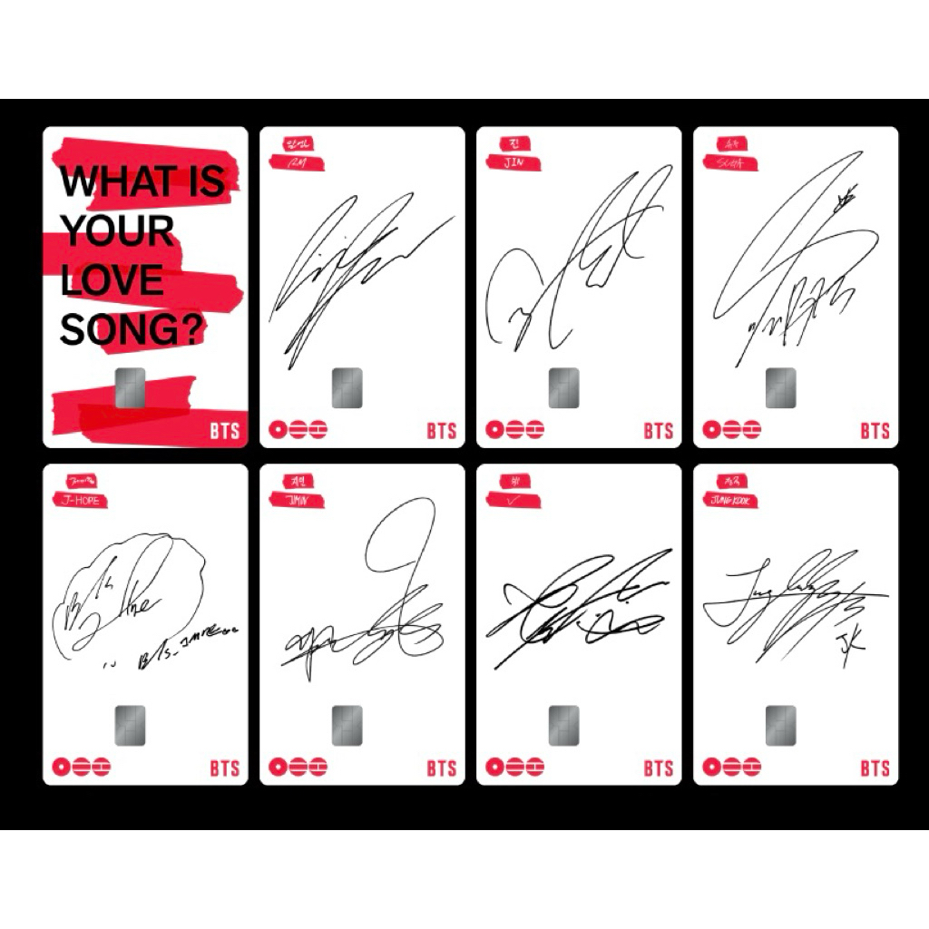 บัตรBTS ลายเซ็นสมาชิกวงBTS