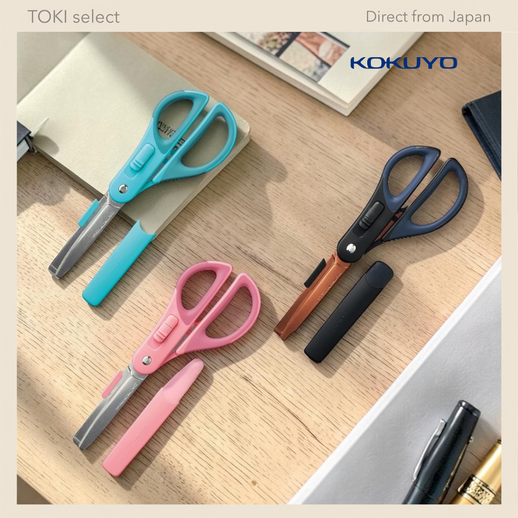 Kokuyo 2-Way Scissors with Glue-Free Blades - Multi-Color Options