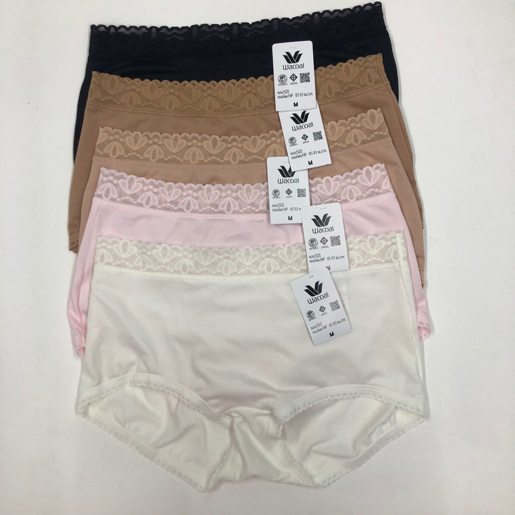 Wacoal Boyleg Panty แบบขาสั้น (Boyleg) 1 ชิ้น เต็มตัว ขอบลูกไม้ กระชับเก็บก้น นุ่มลื่น กางเกงในวาโก้ รุ่น WU8007(WU9004)