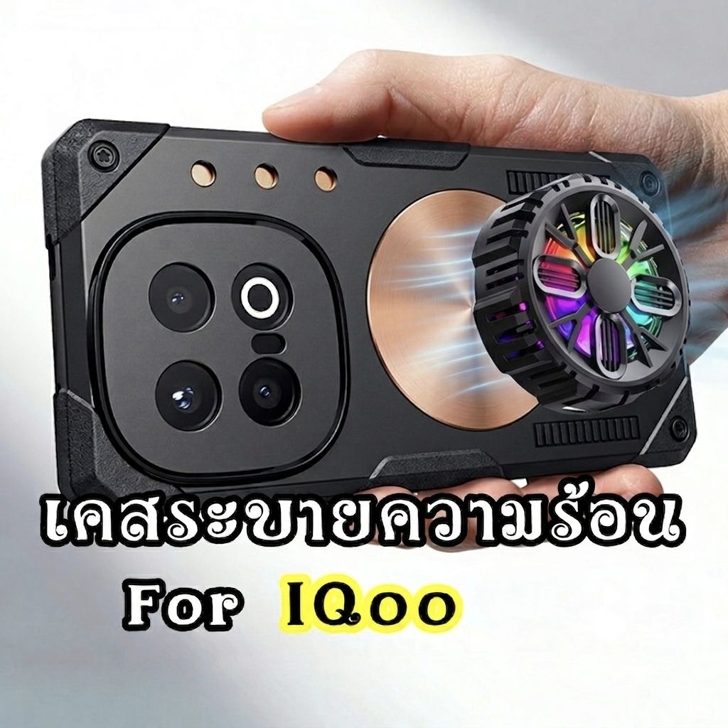 เคสระบายความร้อน for iqoo 15 15R 13 neo 10 เคสติดพัดลม ทองแดง
