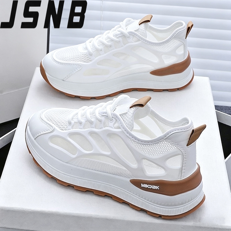 รองเท้าผ้าใบสตรีพื้นหนา 5ซม. ไซส์ 36-41 - รองเท้าเว็บไซด์ระบายอากาศ เหมาะสำหรับวิ่ง&มหาวิทยาลัย เหมาะเดินช้อป&ถ่ายรูป สไ