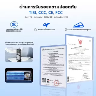 【powerbank มี ccc】พาวเวอร์แบงค์ 30000 แอมป์ 145W ชาร์จเร็ว สายในตัว 70cm Type-C+L จอ TFT HD พกขึ้นเครื่องบินได้ พาวเวอร