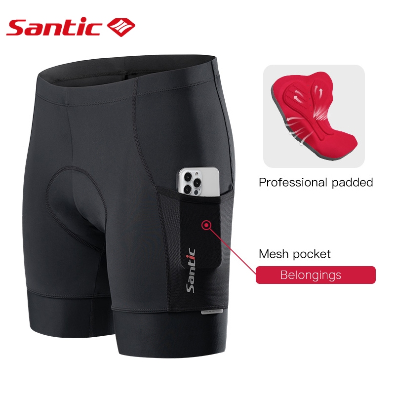 Santic กางเกงขาสั้น เสริมฟองน้ํา ระบายอากาศ 4D สําหรับผู้ชาย เหมาะกับการขี่รถจักรยาน KM1C05136