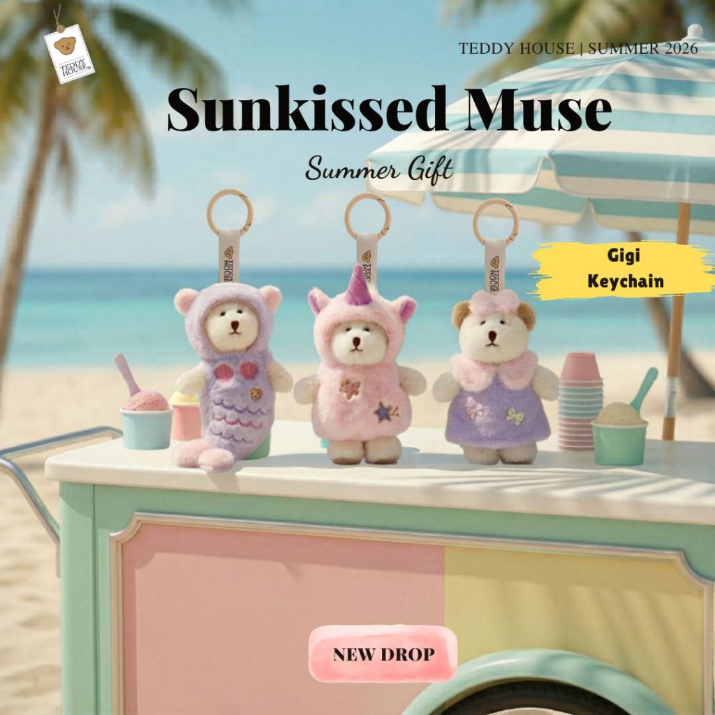 Teddy House : Gigi Keychain Sunkissed Muse Collection พวงกุญแจ ขนาด 6 นิ้ว ที่ห้อยกระเป๋า ของขวัญ น่