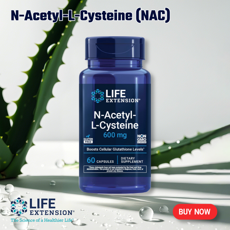 Life Extension NAC 600mg 60แคปซูล ช่วยเสริมภูมิคุ้มกัน บำรุงตับ