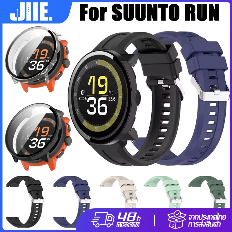 【สาย+เคส】สำหรับ SUUNTO RUN สายรัดข้อมือยางนุ่ม+กระจกนิรภัยเคส🔥SUUNTO RUN สายนาฬิกา🔥SUUNTO RUN เคสป้อ