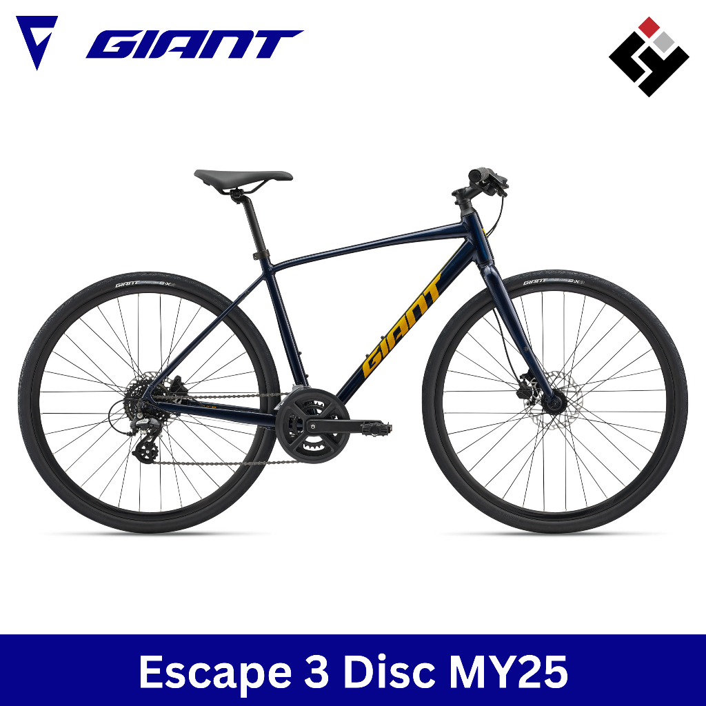 Giant Escape 3 Disc ปี 2025 จักรยานไฮบริด เฟรมอลูมิเนียม ชุดขับ Shimano Altus 2x8 สปีด