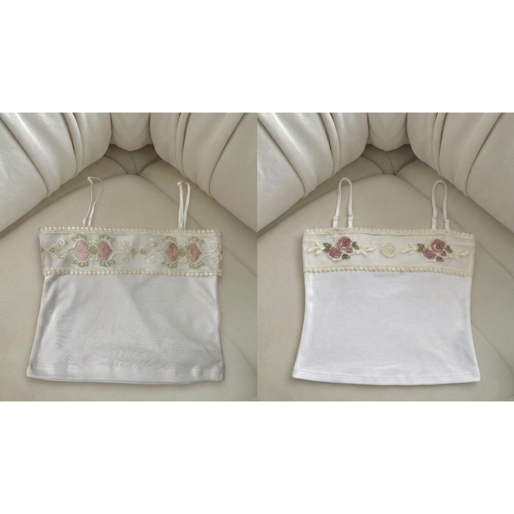 Fabriqch.co 🩰🎀 Linda tanktop สายเดี่ยวขอบเจ้าหญิงสุดน่ารัก