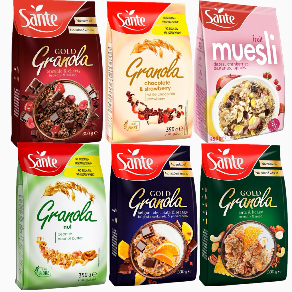 Sante กราโนล่า & มูสลี่ อาหารเช้าเพื่อสุขภาพ 350g | Granola / Muesli Healthy Breakfast หลายรสชาติ