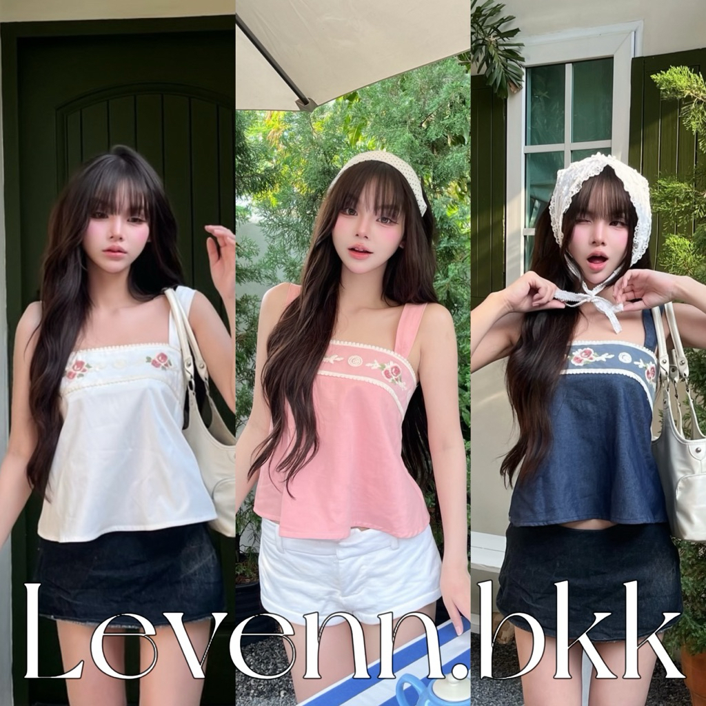 ป้ายยา! เสื้อสายเดี่ยว Jisoo Top ลายดอกไม้ เสื้อสวยเรียบหรู ราคาดีมาก ✨