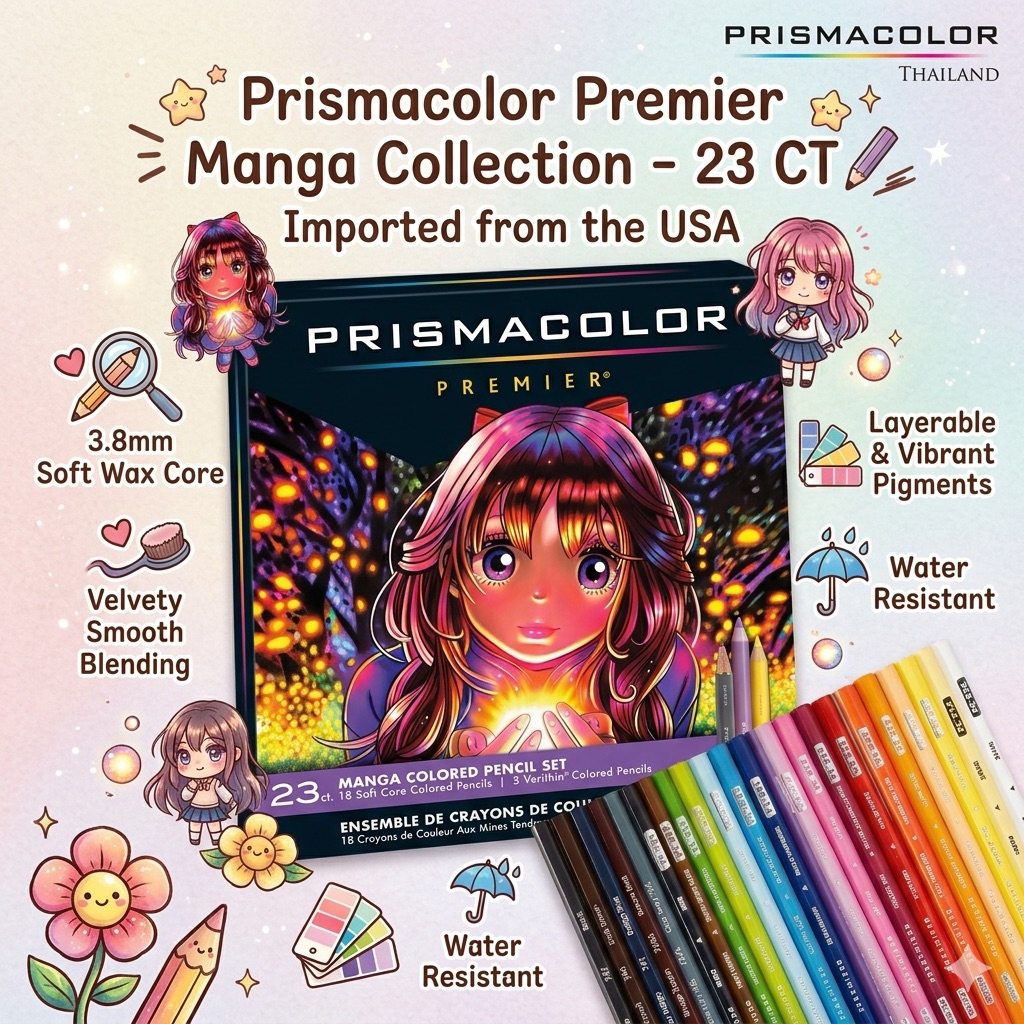 ดินสอสีไม้ Prismacolor Premier Manga ชุดวาดการ์ตูน ขนาด 23 สี