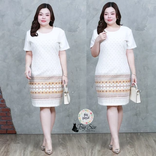 เดรสใส่ทำงาน สาวไซส์อวบ อก 42"44"46"&48" (ชุดตัดเย็บจากทางร้าน) สีขาวฝ้าย