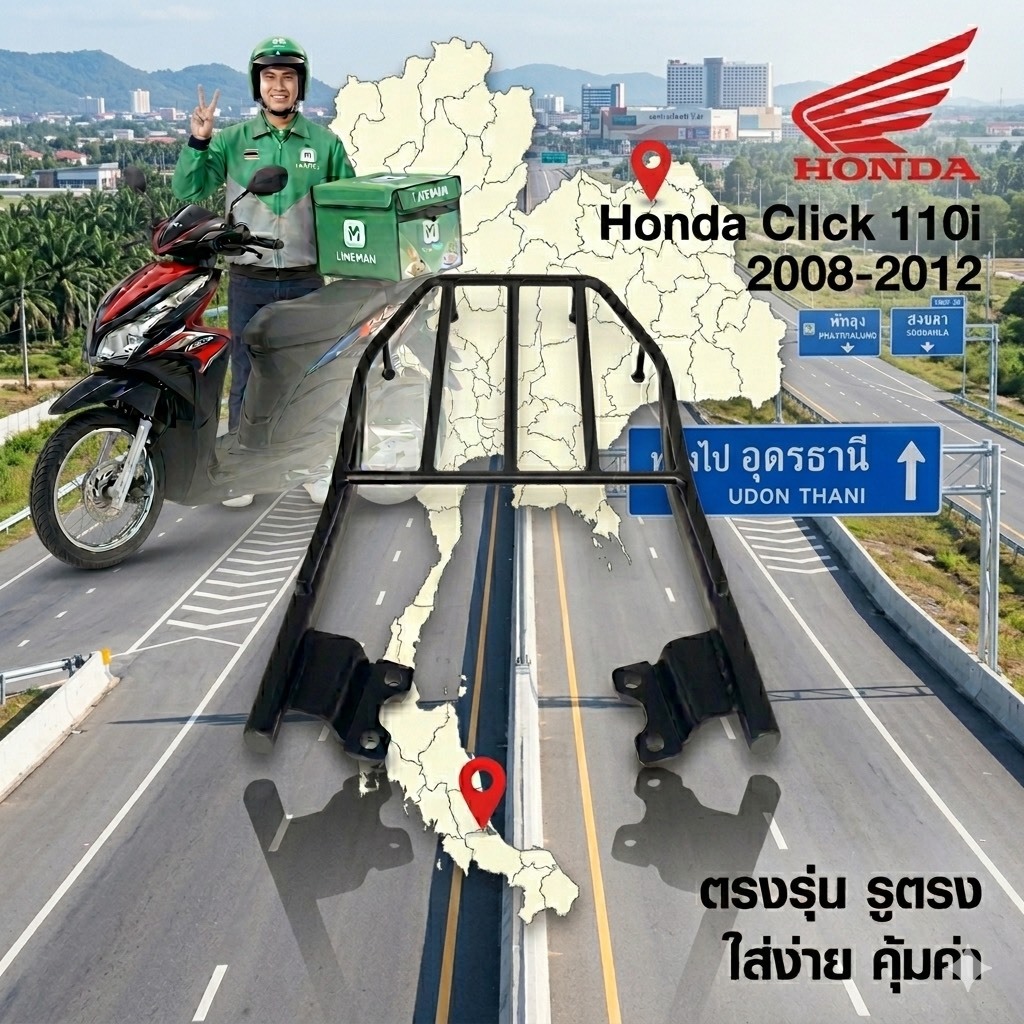 ตะแกรงท้าย Honda Click 110i เก่า 2008-2012   Click 110i-01