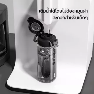 ขวดน้ำเด็ก ติดชื่อ ติดรูป กระบอกน้ำเด็ก 2in1 (ติดชื่อฟรี) ขวดน้ำ กระติกน้ำ ดูดได้/กระดกได้ หลอดกดกระเด้ง 600ml.