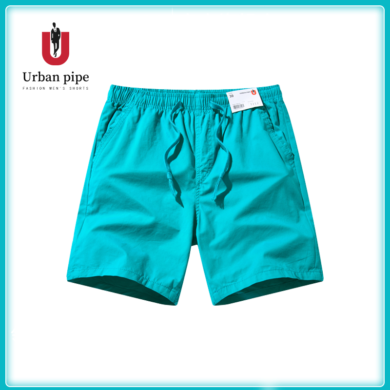 URBAN PIPE ผู้ชาย 28-40 เข่าความยาวระบายอากาศนุ่มอบอุ่นแฟชั่นพิมพ์เอวยางยืด 100%กางเกงขาสั้นผ้าฝ้าย Cleanfit Plain 7212