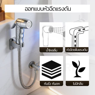 GLOPEARL ชุดสายฉีดชำระในห้องน้ำ หัวฉีดมัลติฟังก์ชัน ผลิตจากวัสดุแข็งแรง ทนทาน เคลือบโครเมี่ยมหรูหรา