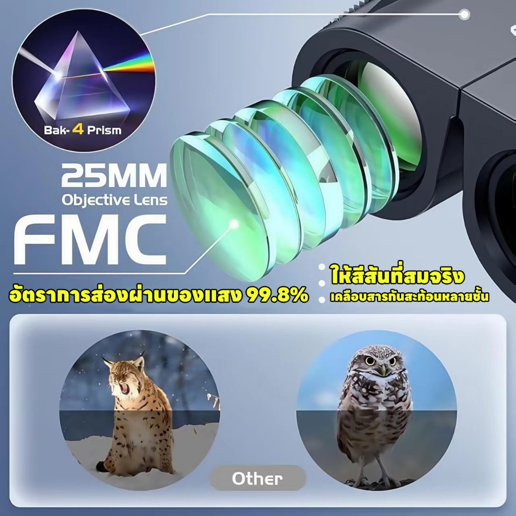 กล้องส่องทางไกล กล้องส่องดูนก 20×25 เลนส์ 12X zoom Binocular กลางแจ้งตั้งแคมป์กีฬา กล้องส่องดูนก ราคา ถูกที่สุด ดีลบีเคเค แกลเลอรีภาพที่ 3
