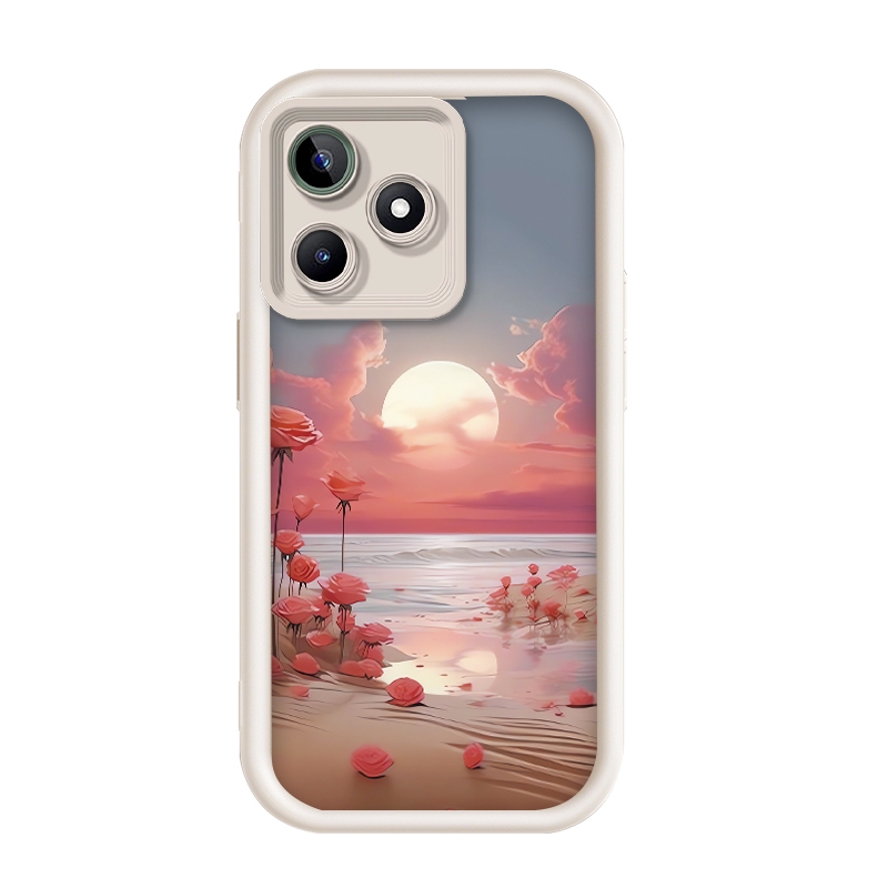 เข้ากันได้ Realme C53/Realme C51/Realme C51s-4G,โรแมนติก Sunset Beach Rose Ocean ความงามโทรศัพท์กรณี