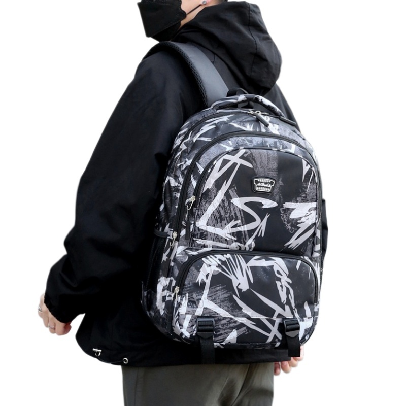 กระเป๋าเป้สีดำผู้ชาย แฟชั่น Backpack รุ่น JJ85 กระเป๋าเป้