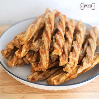 PACO ขนมสุนัข มันชี่เกลียวคลุกไก่ แพ็กจัมโบ้ มาตรฐานส่งออก สุดคุ้ม ขนมหมาขัดฟัน ขนมหมาเคี้ยวเล่น ขนมหมา