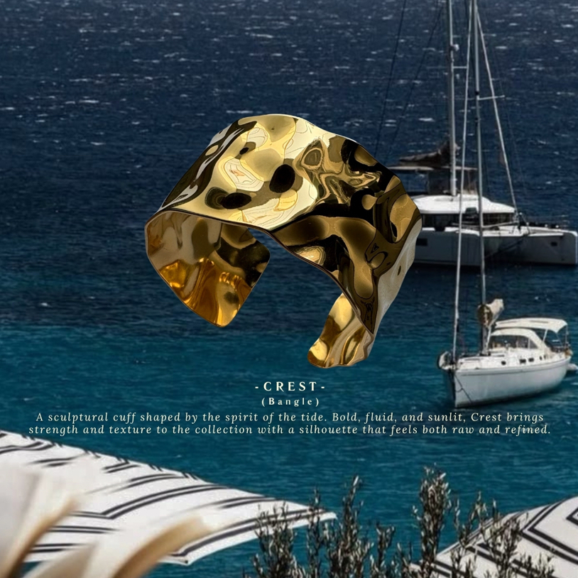 Valencia Haus • CREST BANGLE • กำไลข้อมือลอนคลื่นสีทอง สแตนเลส กันน้ำ