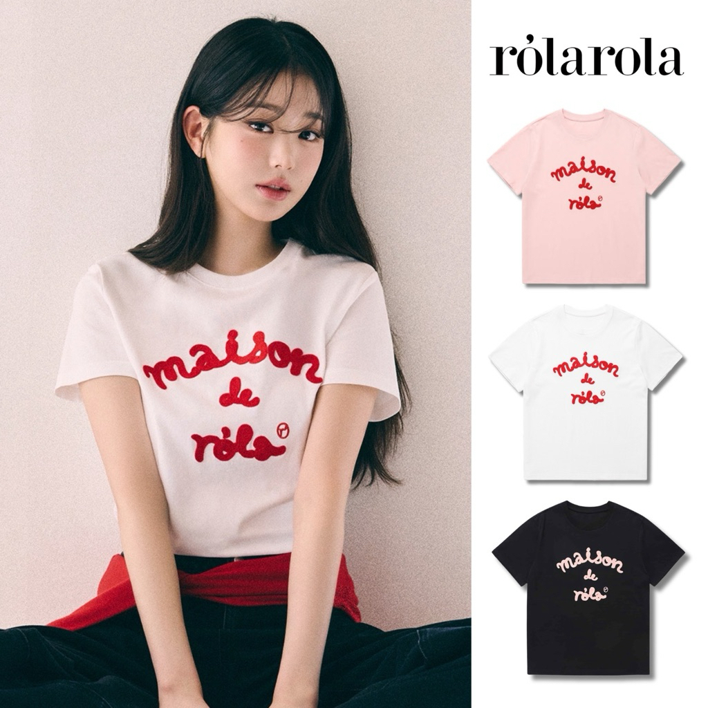 พร้อมส่ง / เสื้อยืด ❤️💯❤️ Rolarola - Maison De Rola Embroidery T-shirt ส่งสินค้าทุกวัน ส่งเร็ว
