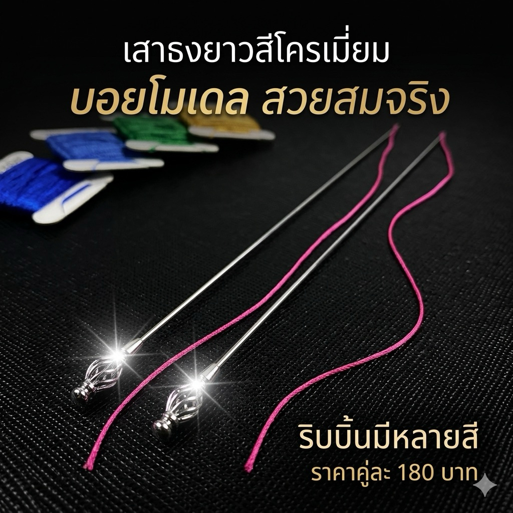 เสาธงยาวสำหรับรถบรรทุกโมเดลสเกล1:24 ตัวเป็รเีศิ่นทำสีโครเมี่ยม เสาเป็นเลสสปริง