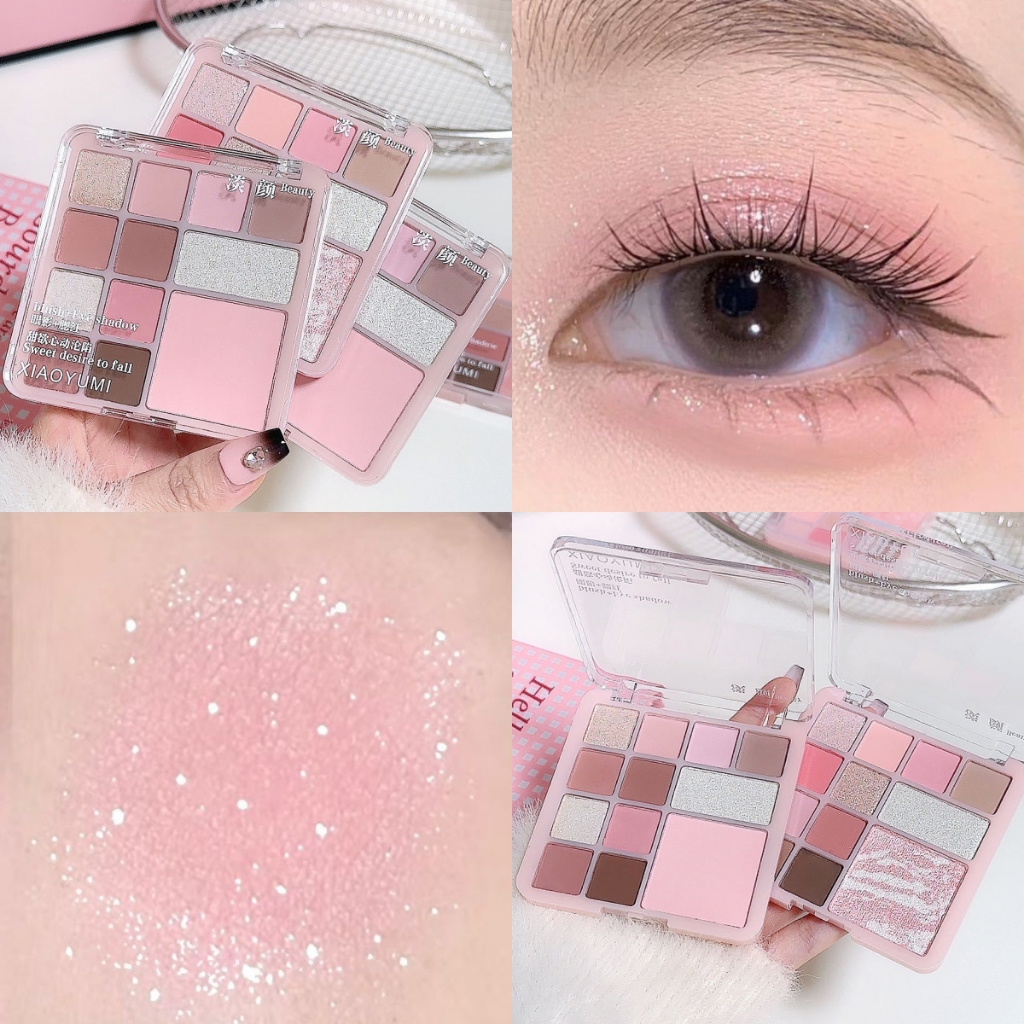 YOTAI อายแชโดว์ พาเลทอายแชโดว์ 12 สี บลัชออน+อายแชโดว์+ไฮไลต์ 3-in-1 สีสวย กันน้ำ กันเหงื่อ ติดทนนาน คุณภาพดี