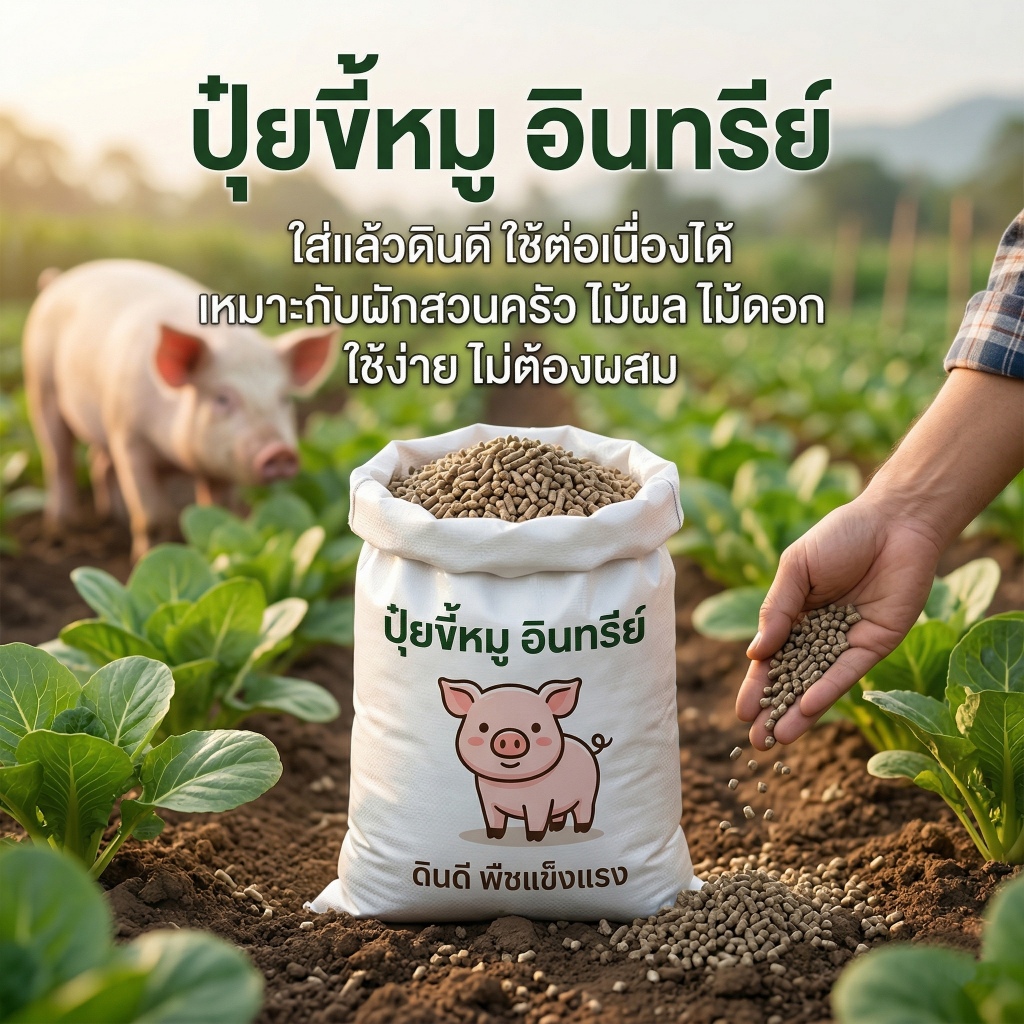 ปุ๋ยขี้หมูอัดเม็ด ปรับสภาพดิน เพิ่มธาตุอาหาร ปลูกง่าย โตไว เห็นผลจริง ขนาด 2 กิโลกรัม