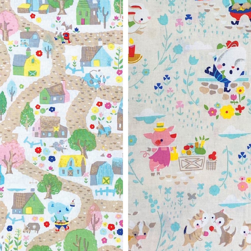 Cotton Fabric imported from the USA🇺🇸 ผ้าคอตตอนแท้ หน้ากว้าง 44 นิ้ว #985629 Nursery Rhyme