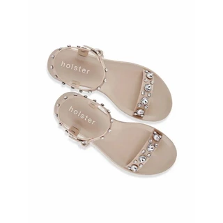 holster australia รองเท้าแตะรัดส้นผู้หญิง glitz solid สี champagne