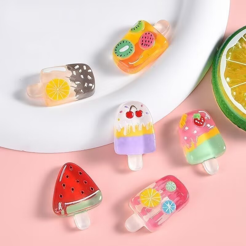 j100/3ไอศกรีมโปร่งใสของเล่นจิ๋วจำลองดีไอวายแพ็คละ10ชิ้น