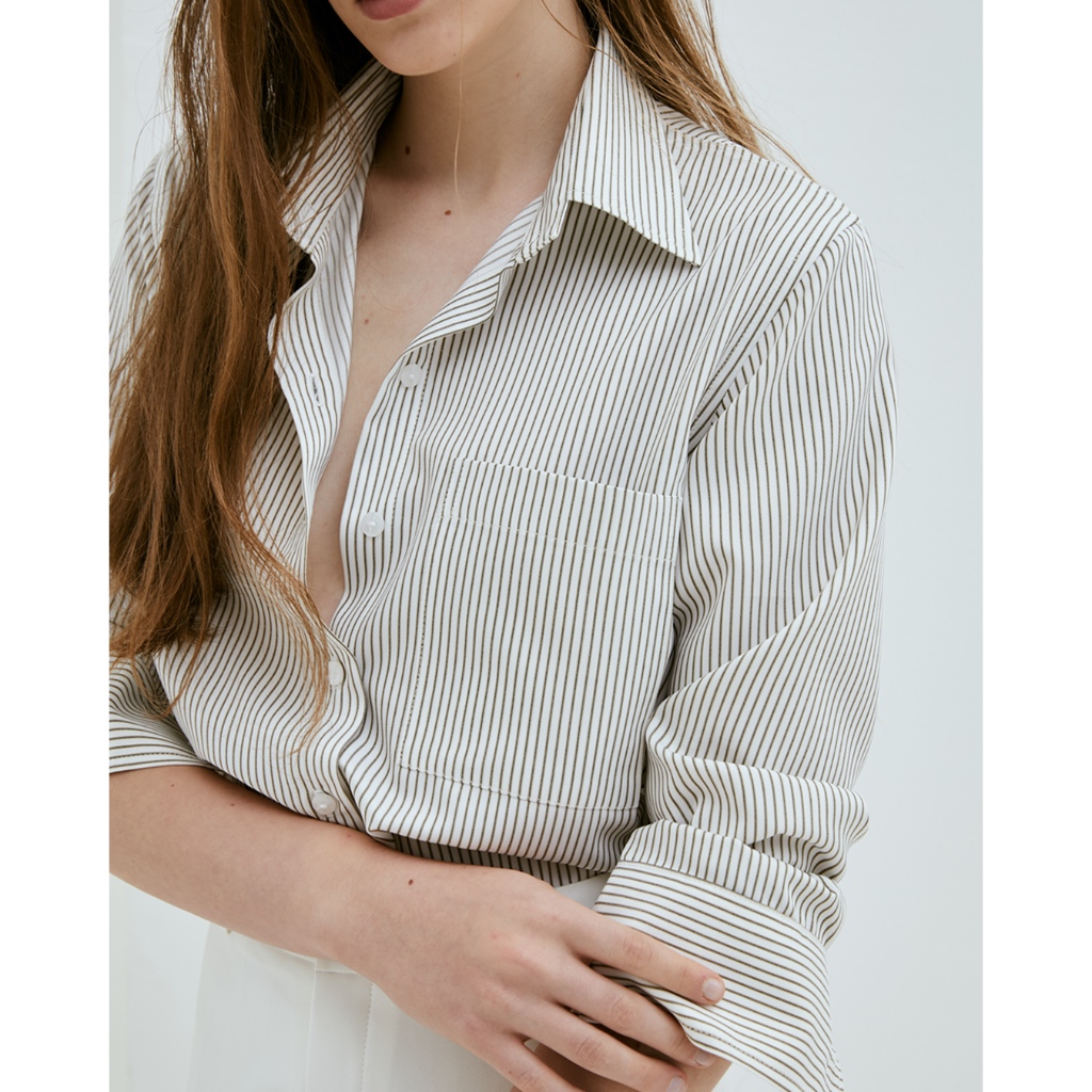 Genesis- Ally Shirt Non-Iron เสื้อเชิ้ตแขนยาวลายทาง