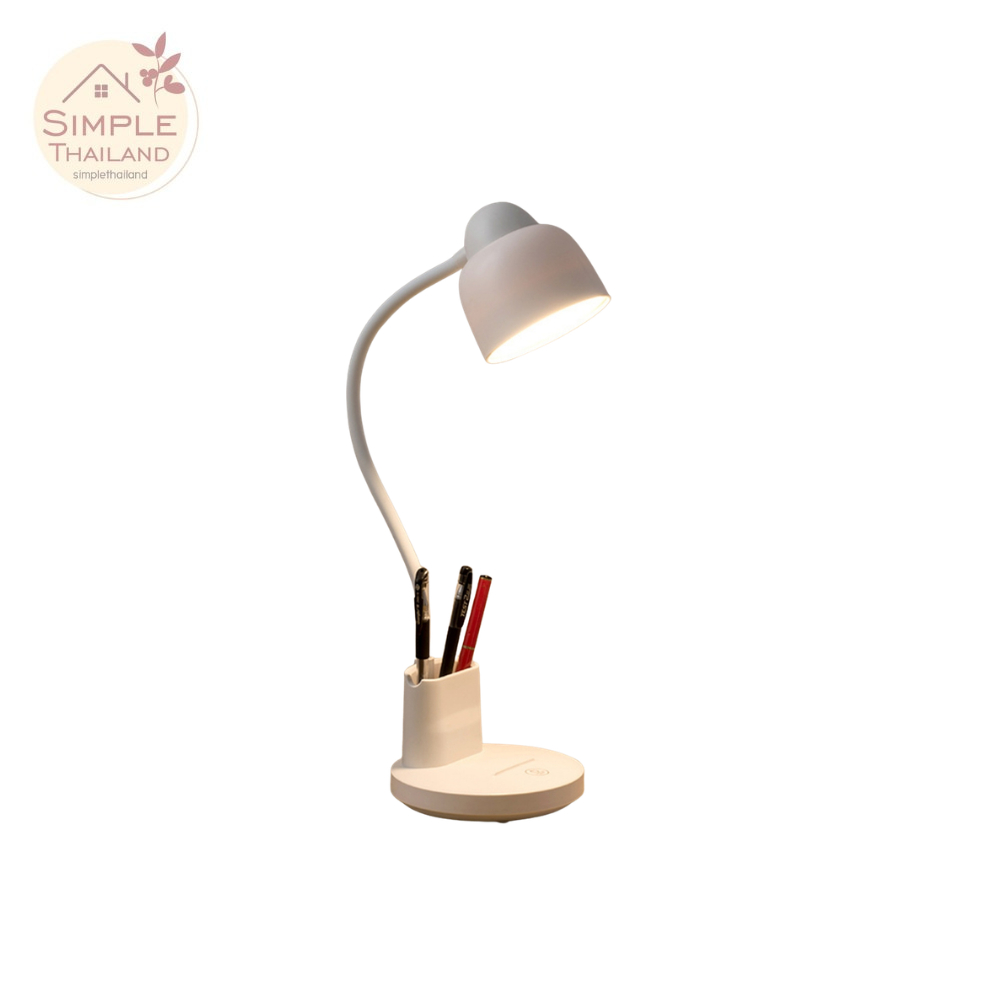 โคมไฟ LED โคมไฟอ่านหนังสือ Table lamp clip แบบตั้งโต๊ะ แบบหนีบโต๊ะ ใช้งานไร้สาย แถมสายUSB Simple Thailand